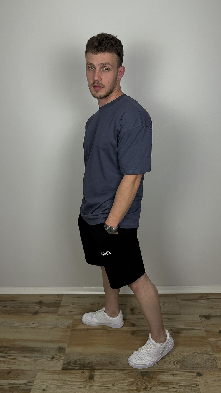 ASİMETRİK GÖZ BASKILI FÜME BOXY TİŞÖRT